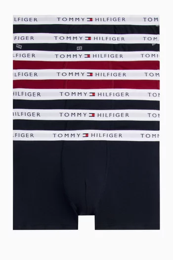 طقم بوكسر بطبعة شعار الماركة على الخصر، 7 قطع