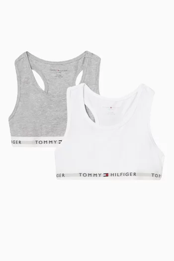 Signature-print Bralette, Set of 2