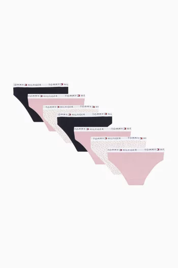 طقم بوكسر بحزام خصر بشعار الماركة قطن، 7 قطع