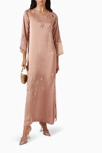 Embellished Kaftan in Crepe
