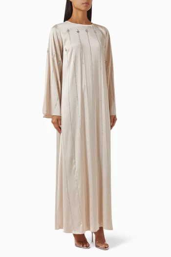 Sequin-embellished Kaftan in Crepe