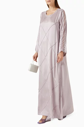 Bead-embellished Kaftan in Crepe
