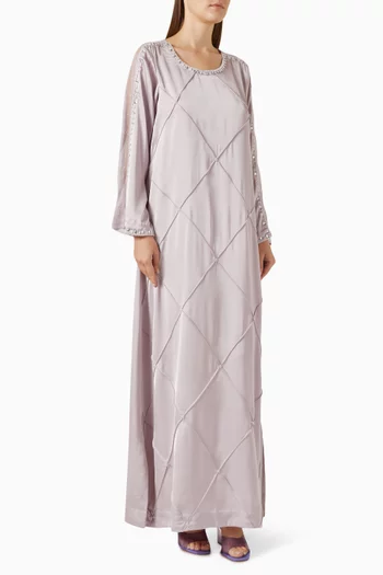 Bead-embellished Kaftan in Crepe