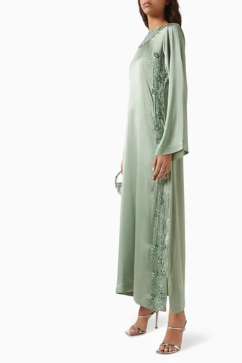 Sequin-embellished Kaftan in Crepe