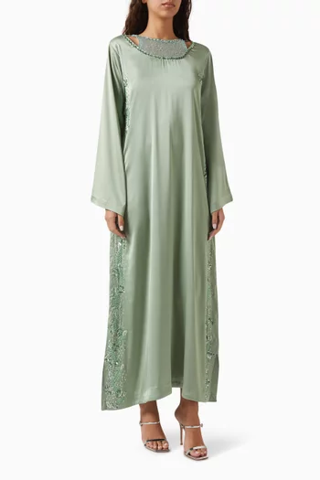 Sequin-embellished Kaftan in Crepe