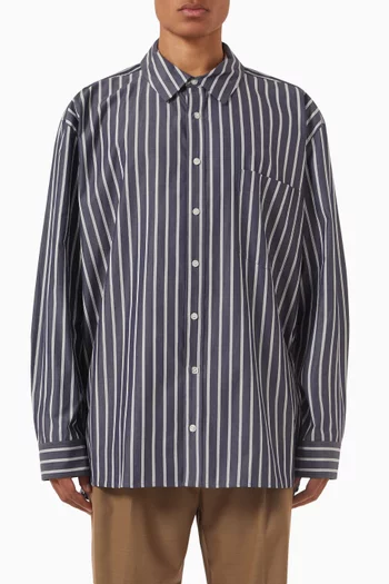 Khailed Striped Oversized Shirt in Cotton