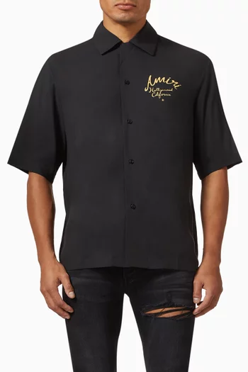 Embroidered Hollywood Camp Shirt
