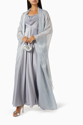 Flannel Robe & Dress Set in Chiffon & Satin
