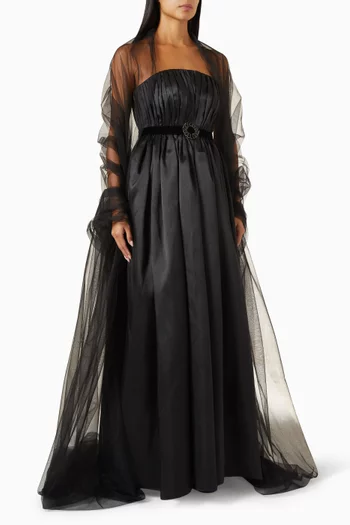 Hepburn Maxi Dress in Taffeta & Tulle