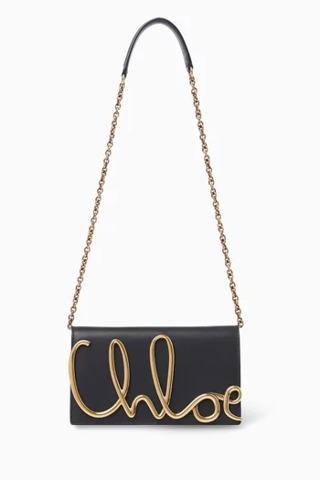 C Logo-applique Crossbody Bag in Leather