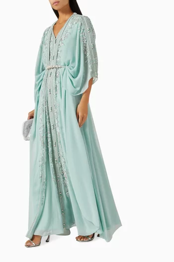 Bead-embellished Dress in Georgette