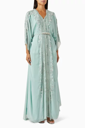 Bead-embellished Dress in Georgette