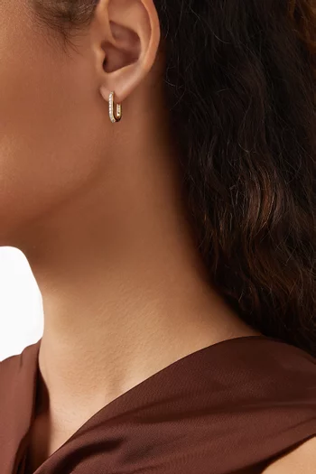 Small Ovate Pavé Hoop Earrings in 18kt Recycled Gold Vermeil