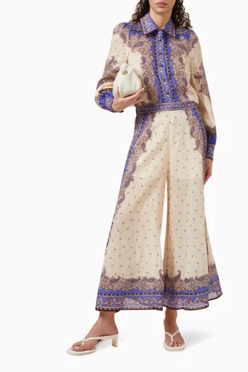 Maxine Wide-leg Crop Pants in Ramie