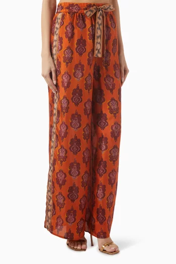Wylie Wide-leg Pants in Silk