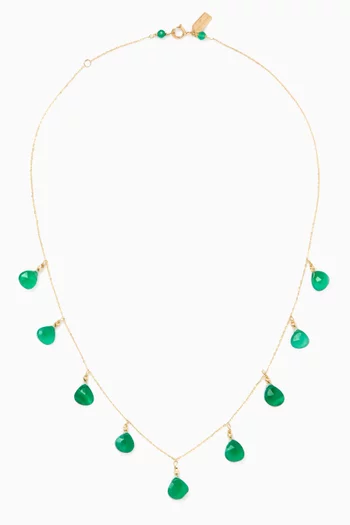 Gypsy Necklace with Agate in 18kt Yellow Gold