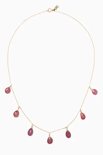 Gypsy Necklace with Rubies in 18kt Yellow Gold