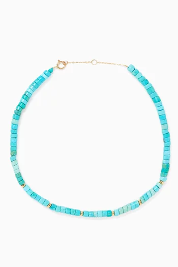 Corn Anklet in Turquoise & 18kt Yellow Gold