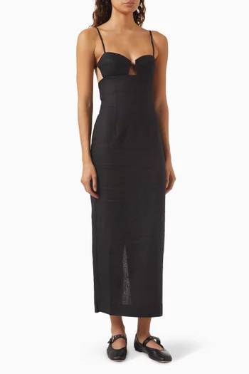 Malibu Sleeveless Maxi Dress in Linen
