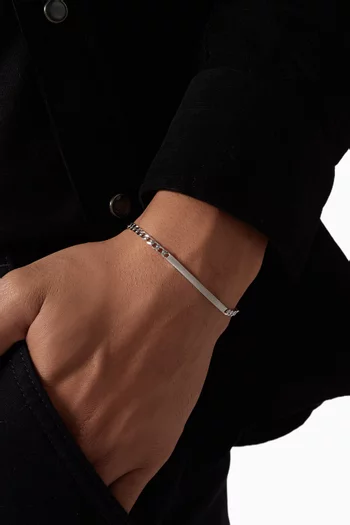 ID Chain Bracelet Matte Sterling Silver