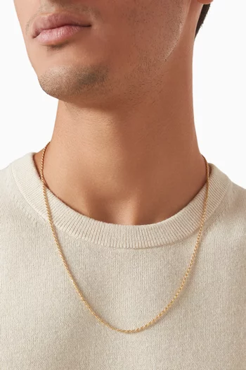 قلادة بسلسلة بتصميم مجدول مطلية بالذهب