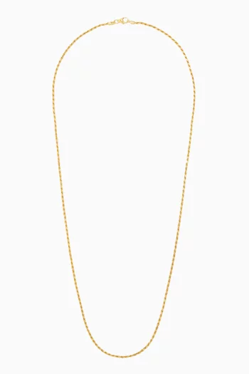 قلادة بسلسلة بتصميم مجدول مطلية بالذهب