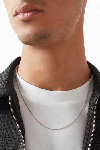 قلادة بسلسلة بنمط كوبي فضة إسترلينية