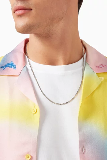 قلادة بسلسلة بنمط كوبي فضة إسترلينية