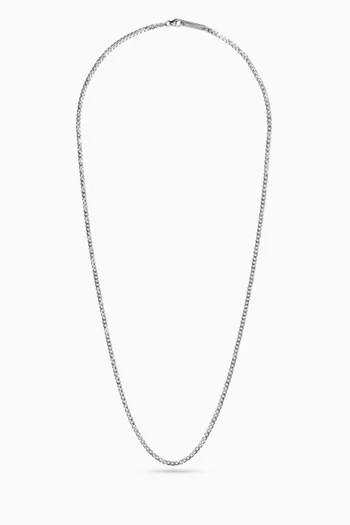 قلادة بسلسلة بنمط كوبي فضة إسترلينية