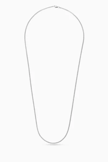 قلادة بسلسلة بنمط كوبي فضة إسترلينية