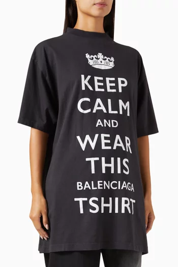 تي شيرت فضفاض بطبعة Keep Calm جيرسيه