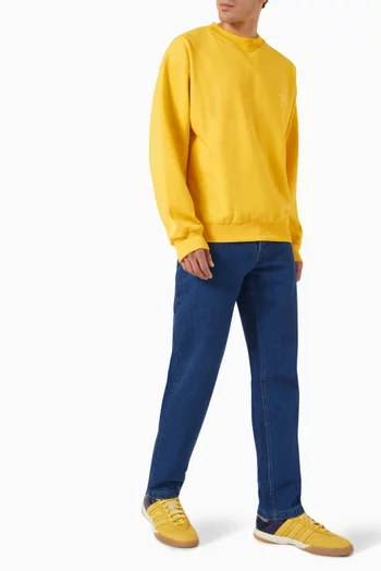 Eyelet Logo Crewneck Sweatshirt in Cotton