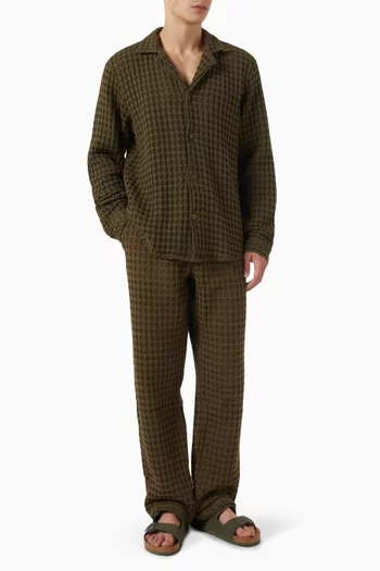 Turtle Cuba Shirt in Waffle-weave