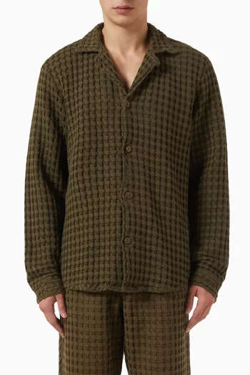 Turtle Cuba Shirt in Waffle-weave