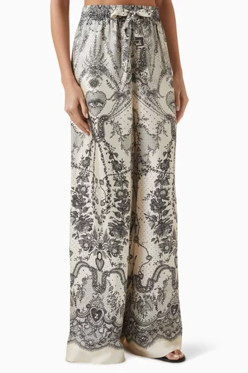 Crush Draw Waist Pants in Silk