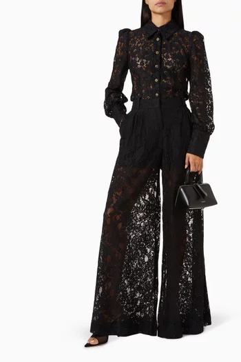 Crush Wide-leg Pants in Lace