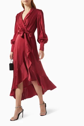 Wrap Midi Dress in Silk