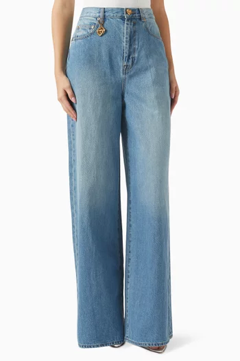 Crush Wide-leg Jeans in Cotton-denim
