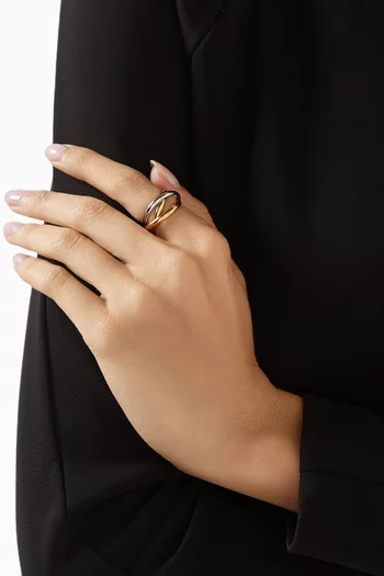 Trio Twisted Ring in Silver & Gold-plated Brass