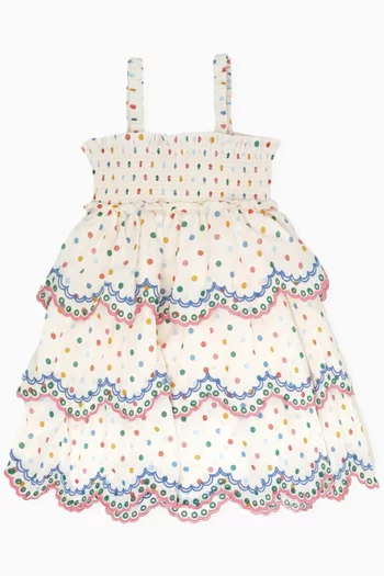 Everly Embroidered Dress in Cotton