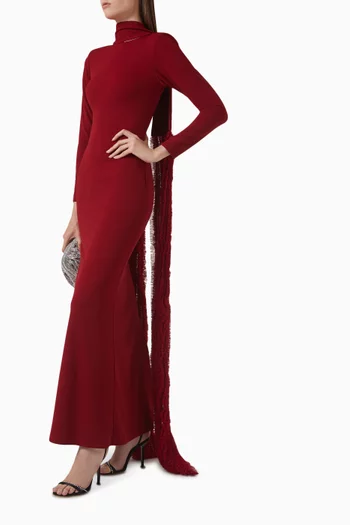 Amata Shawl Gown in Lycra Crepe