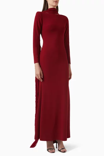 Amata Shawl Gown in Lycra Crepe