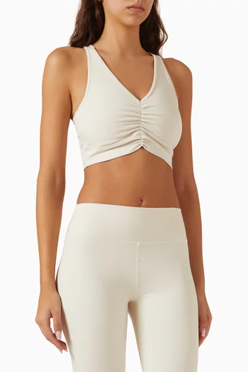 Gathered V Front Vest Top in Softskin