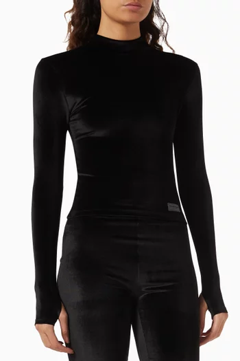 High-neck Top in Velvet