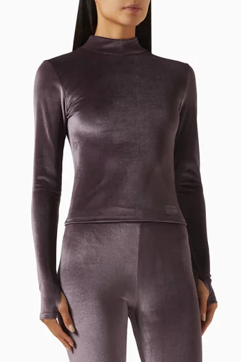 High-neck Top in Velvet