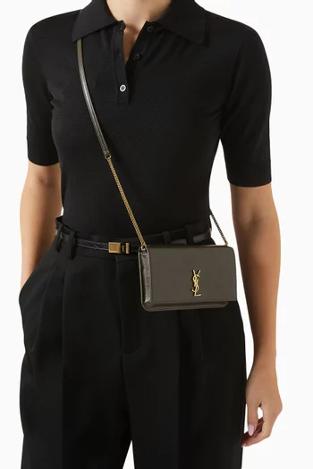 Cassandre Phone Holder with Strap in Leather