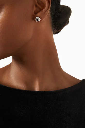 Station Crystal Earrings in Sterling Silver