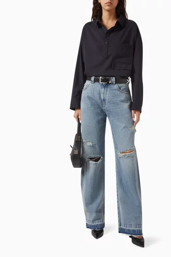 Audrey Barrel-leg Carpenter Jeans in Cotton-denim