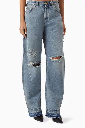 Audrey Barrel-leg Carpenter Jeans in Cotton-denim