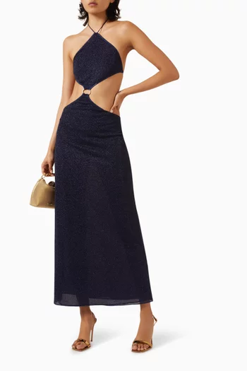 Lumière O Gem Cut-out Maxi Dress in Lurex